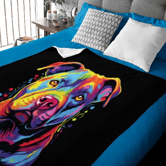 Watercolor Colorful Staffordshire Baby Blankets