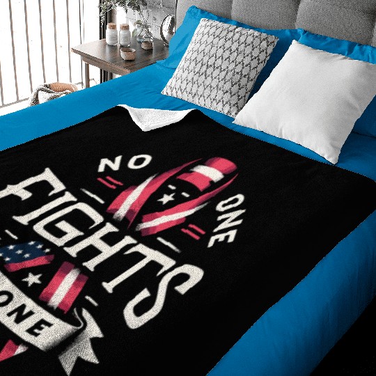 No One Fights Alone US Family Veteran Awareness Baby Blankets