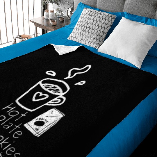 Hot chocolate cookies Yardside font logo white Baby Blankets