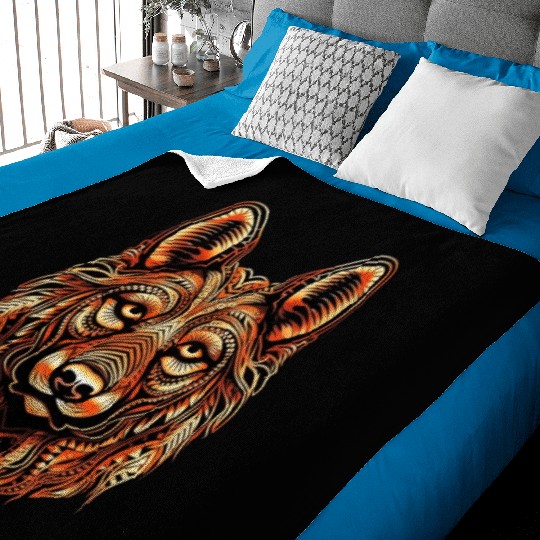 German Shepherd Funny Dog Street Art Comic Pet Baby Blankets