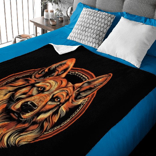 German Shepherd Funny Dog Street Art Comic Pet Baby Blankets