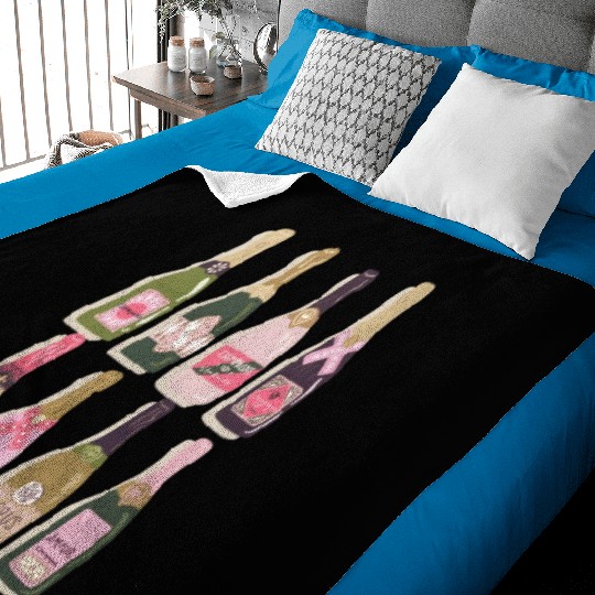Champagne Bottles New Year Eves 2022 Py Baby Blankets