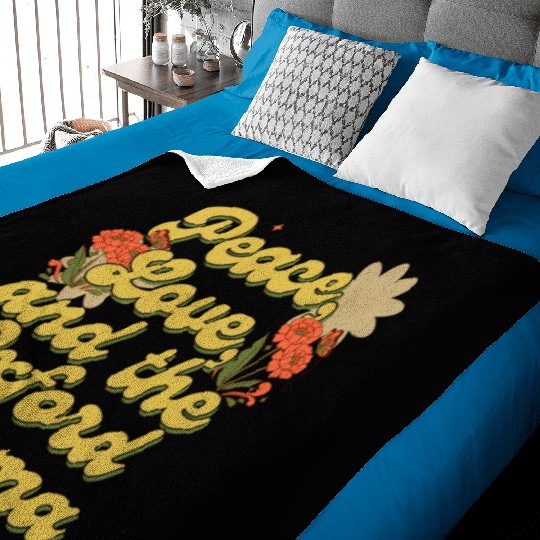 Funny Oxford Comma Peace Love and the Oxford Comma Baby Blankets