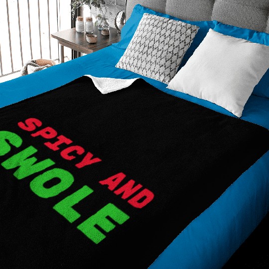 Spicy and Swole Avocado Gym Baby Blankets