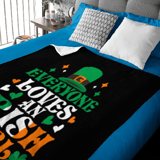 Everyone Loves An Irish Girl Baby Blankets