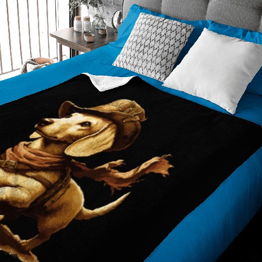 English Cream Dachshund Adventurer Baby Blankets