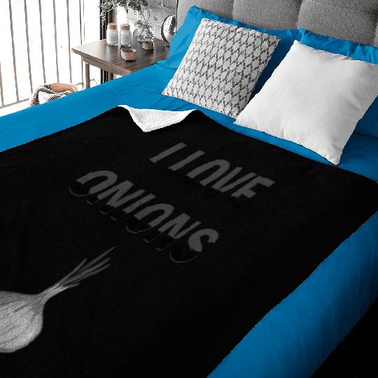I Love Onions, For Onion and Vegetable Lovers Baby Blankets