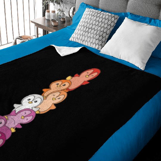 Lesbian Flag Pride Lgbtq Cute Penguin Baby Blankets