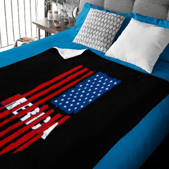American Flag Merica Baby Blankets