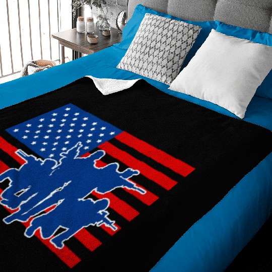 Military Army Soldiers US Flag Baby Blankets