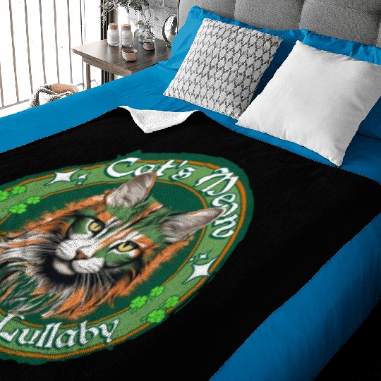 CAT'S MEOW THE IRISH LULLABY Feline Kitty Design Baby Blankets