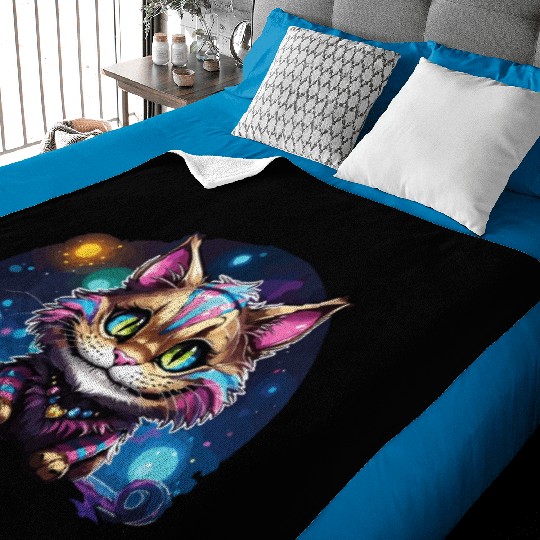 Fantasy Cheshire Cat Smile, Alice in Wonderland Baby Blankets