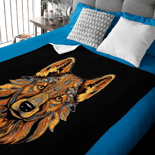 German Shepherd Funny Dog Street Art Comic Pet Baby Blankets