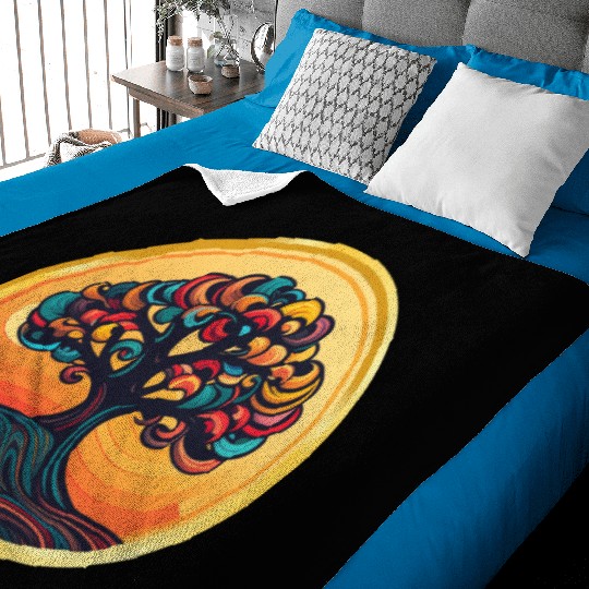 Fall Color Tree Baby Blankets