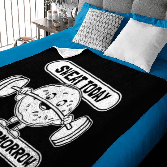 Fitness Donut Funny Donut Gym Baby Blankets