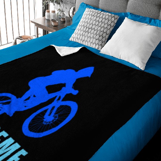 Mountain Bike (blue and light blue design) Baby Blankets