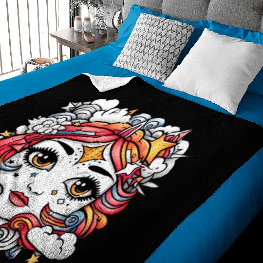 Celestial girl Baby Blankets