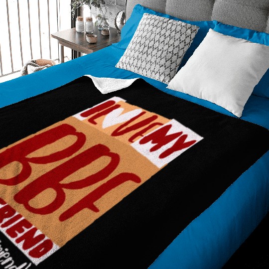British Boyfriend design i Love My bbf boyfriend Baby Blankets