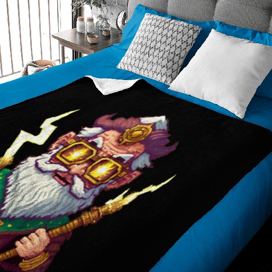 Angry Zeus Pixel Art, Wearing Steampunk Glasses Baby Blankets