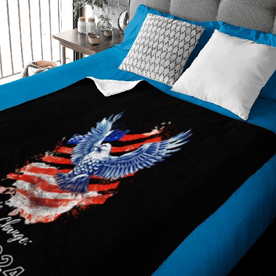Be the Change: Vote 2024! - Eagle & Flag Design Baby Blankets