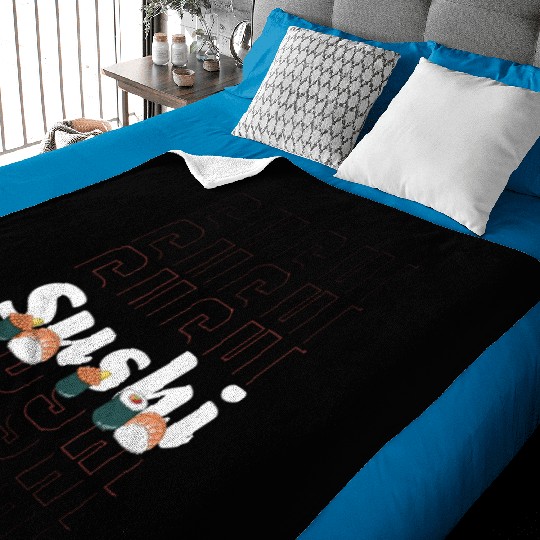 Japanese Fish Maki Cuisine Baby Blankets