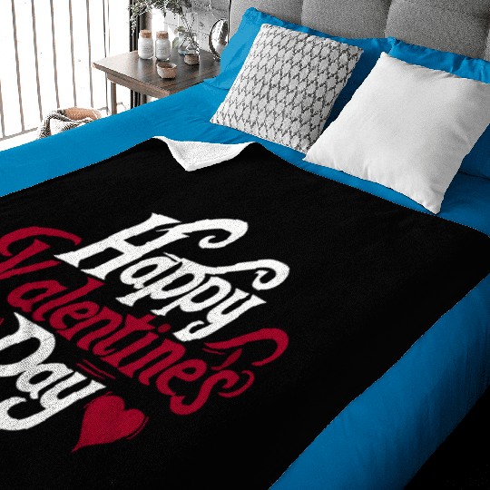 Typography Baby Blankets Design Happy Valentine s Day