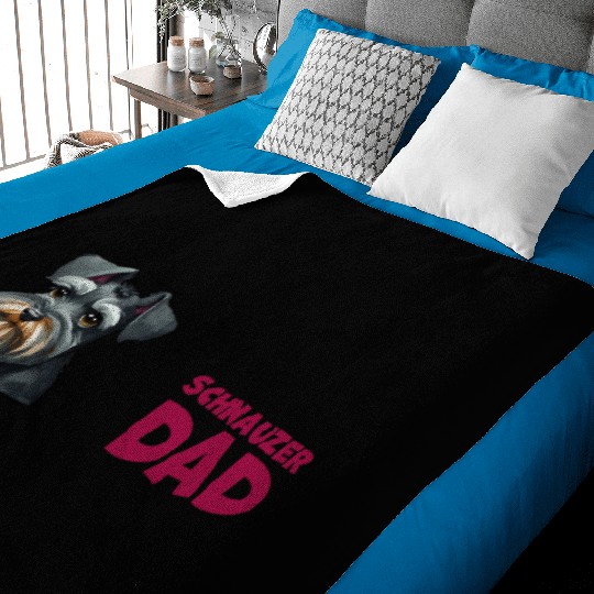 Schnauzer Dad Baby Blankets