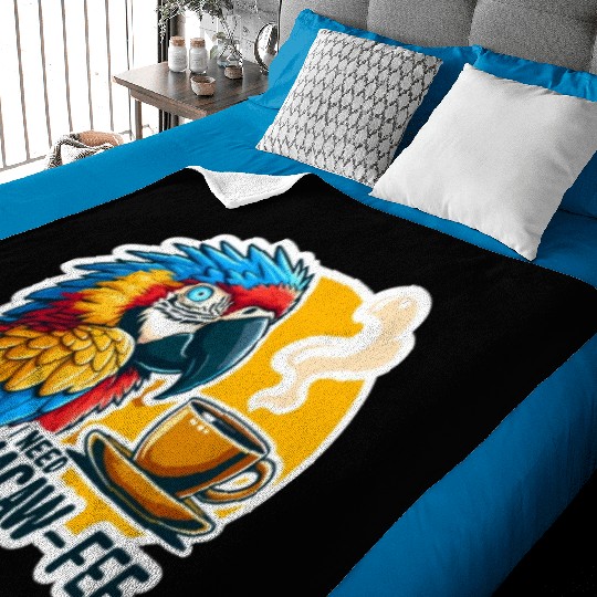 Blue Gold Macaw Macaw-Fee Coffee Lover Baby Blankets