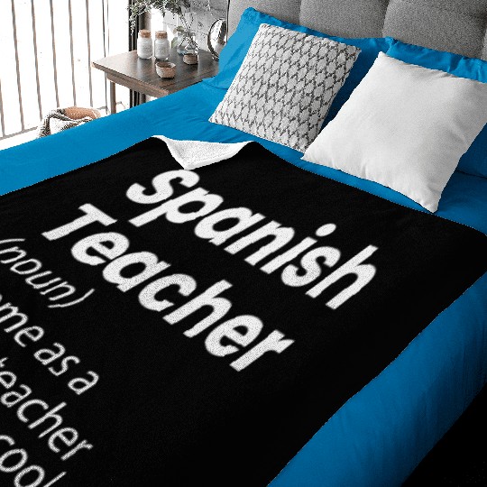 Spanish Teacher Definition Funny Back To School Baby Blankets