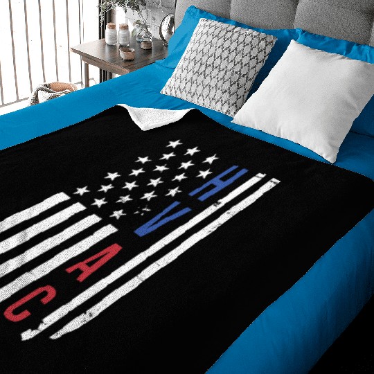 HVAC Technician US American Flag HVAC Mechanic Baby Blankets