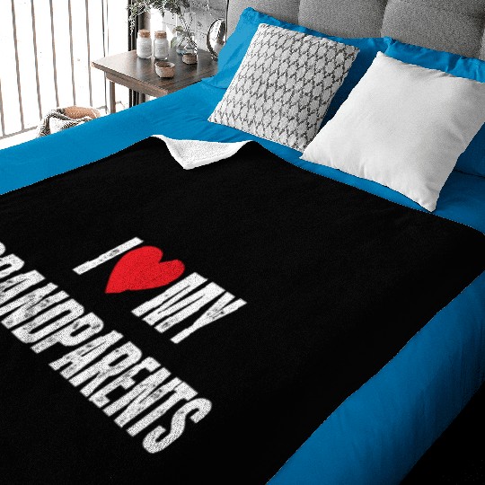 I Love My Grandparents Baby Blankets