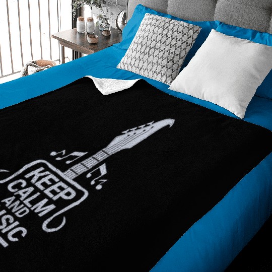 Keep Calm and Music Love Baby Blankets