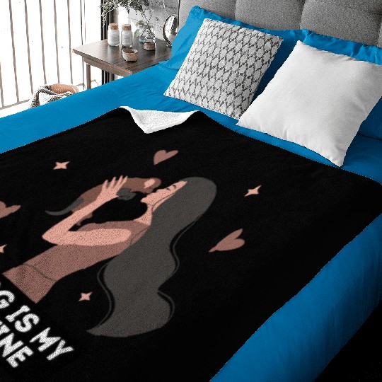 My dog is my valentine | dog lover quotes Baby Blankets