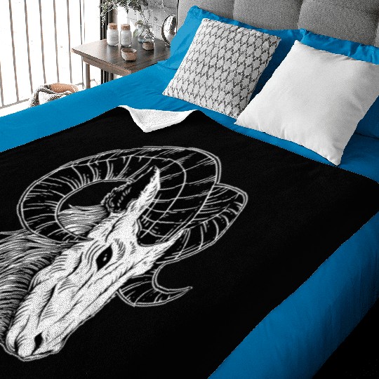 Dark Devil Baphomet Goat Head Baby Blankets
