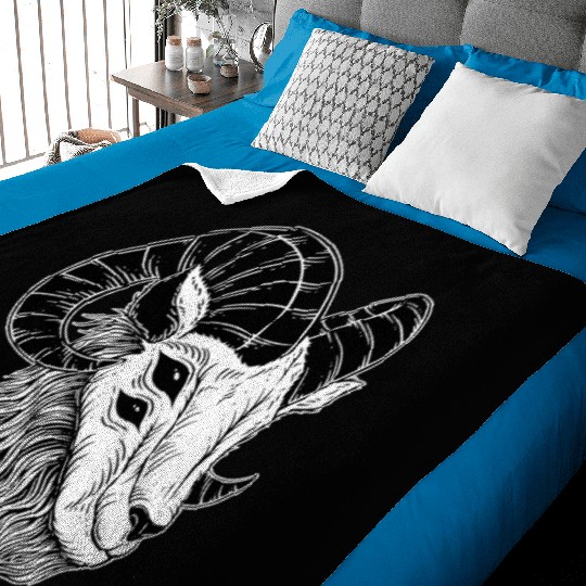 Dark Devil Goat Horn Head Baby Blankets