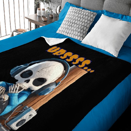 Chillin’ Skeleton DJ Baby Blankets