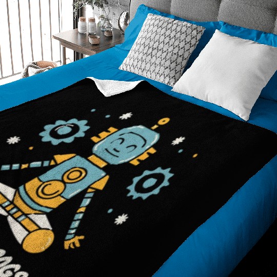 Yoga Robot: Zen in the Cogs Baby Blankets