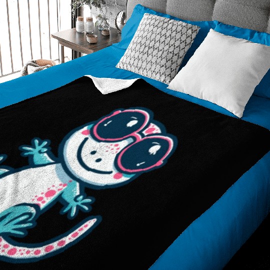 Playful Lizard Cartoon Baby Blankets