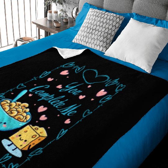 You Complete Me a cute kawaii noodles and cheese Baby Blankets