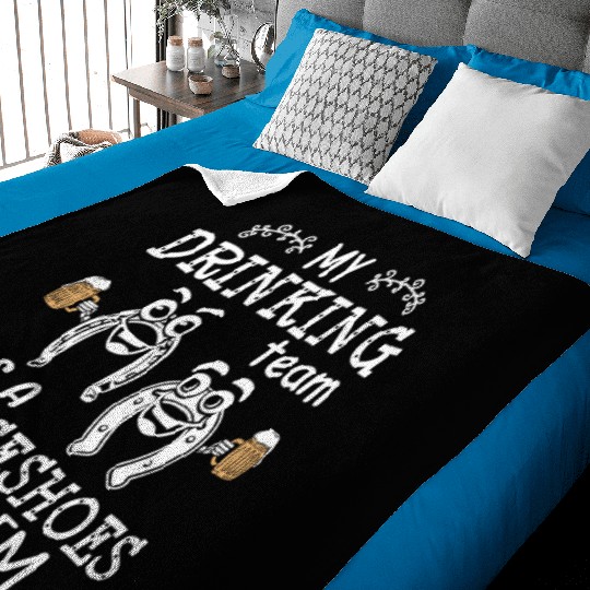 Drinking Team Horseshoe Pitching Baby Blankets