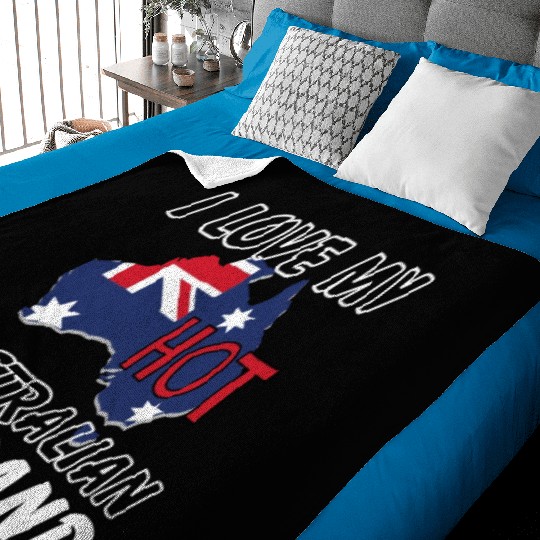 I Love My Hot Australian Husband Wife Baby Blankets