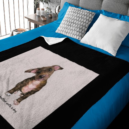 Life is better with a dog Baby Blankets