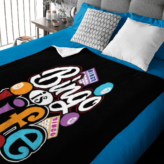 Bingo Is Life Bingo Player Bingo Caller Baby Blankets