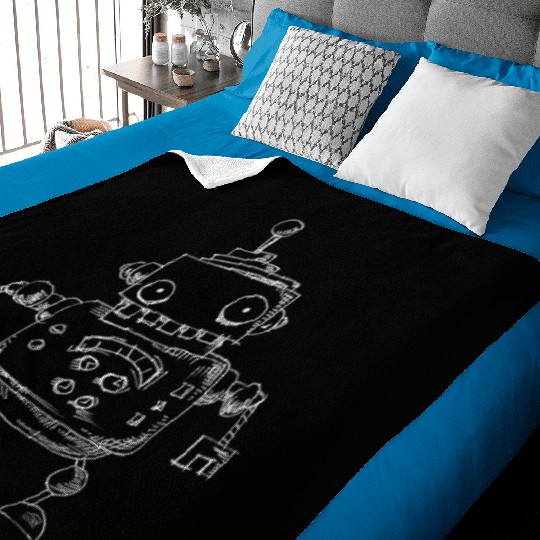 Robot Doodle Robotics Engineer Baby Blankets