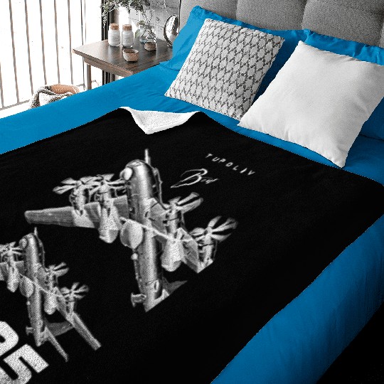 Tupolev TU-95 Heavy Russian Bomber Aircraft Baby Blankets