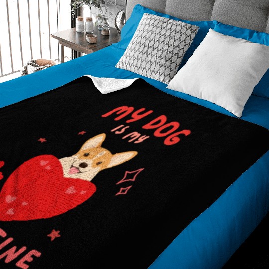 My Dog is my Valentine Baby Blankets