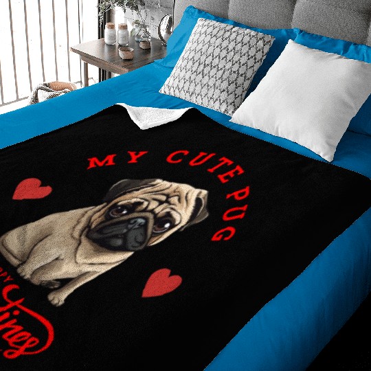 My Cute Pug Baby Blankets