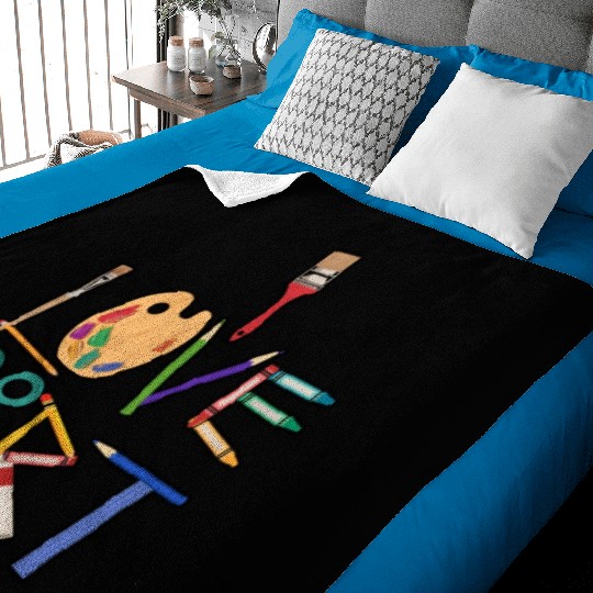 I Love Painting Teacher Drawing Baby Blankets