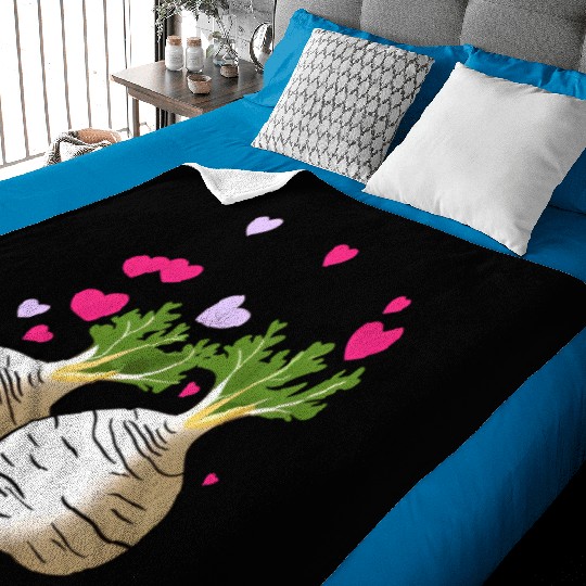 Turnip Love Hearts Valentine's Day Baby Blankets