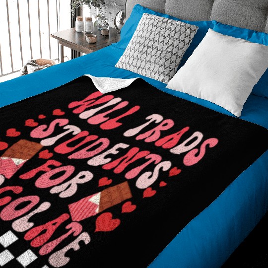 WILL TRADS STUDENTS FOR CHOCOLATE FUNNY VALENTINE Baby Blankets